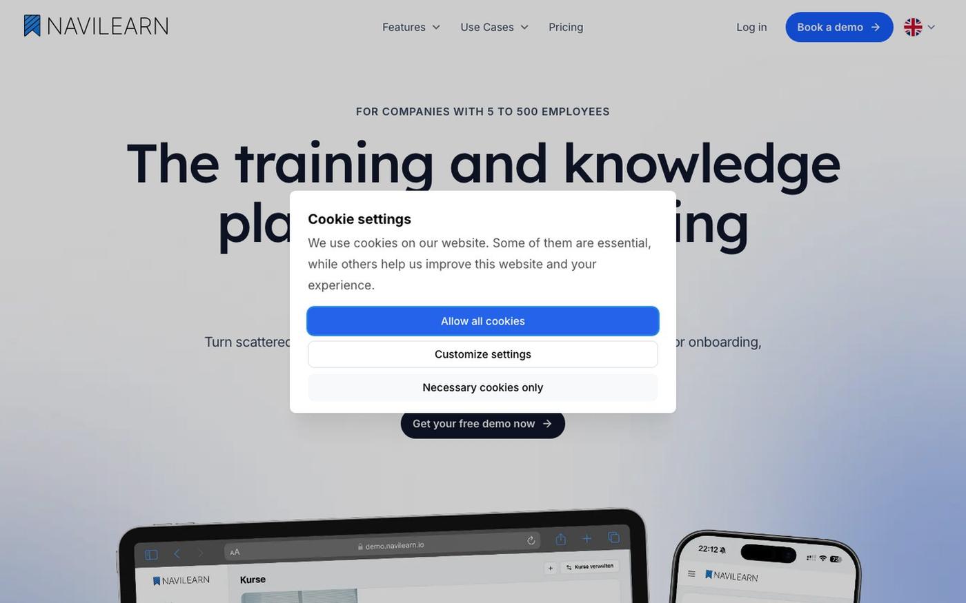 NaviLearn: Trainings- und Wissensplattform für Unternehmen — screenshot
