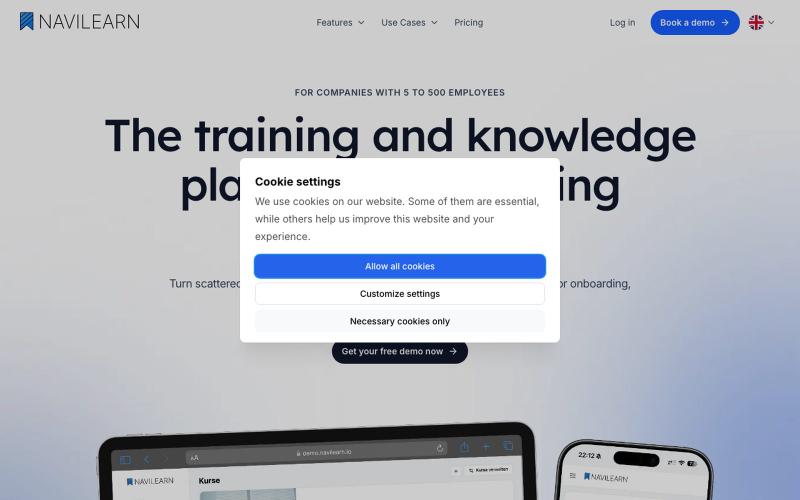 NaviLearn: Trainings- und Wissensplattform für Unternehmen — screenshot