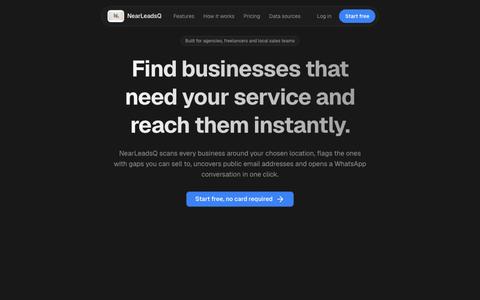NearLeadsQ — Find local businesses missing websites, emails | NearLeadsQ — screenshot