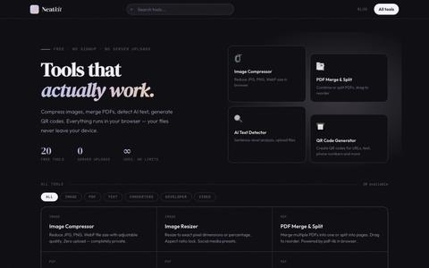 Free Online Tools — Image Compressor, PDF Merge, QR Generator | Neatkit — screenshot
