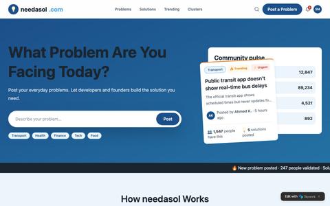 needasol.com — Real Problems. Real Solutions. — screenshot