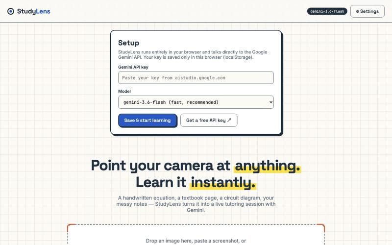 StudyLens — Point. Snap. Learn. — screenshot