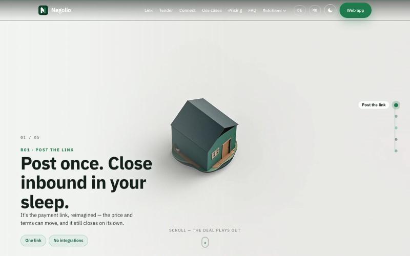 Negolio — your inbound deals, negotiated and closed without the inbox — screenshot