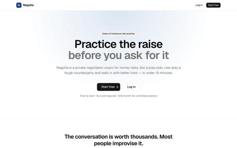 Negotia — Practice the raise before you ask — screenshot