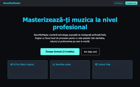 NeonMixMaster - Platformă Profesională de Masterizare Audio — screenshot