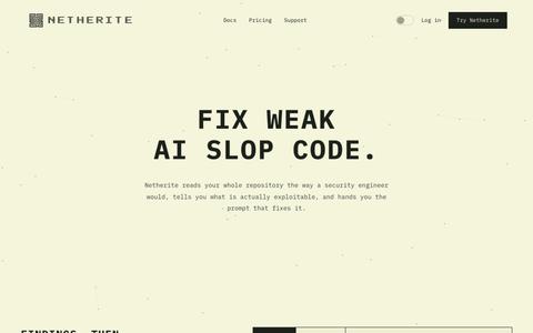 AI Code Security Scanner for Any Codebase — Netherite — screenshot