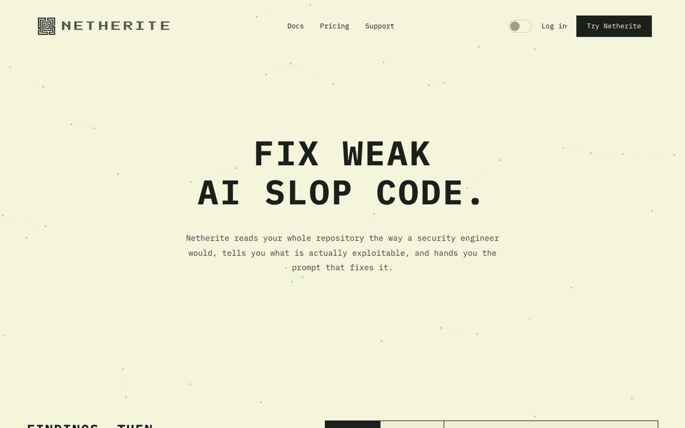 AI Code Security Scanner for Any Codebase — Netherite — screenshot
