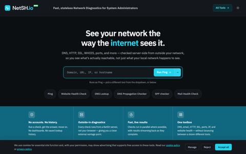 NetSH.io — Ping, DNS Lookup, SSL, WHOIS & Port Checker — screenshot