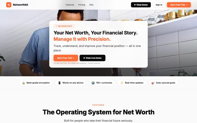 Networthkit - Your Net Worth, Your Financial Story. Manage It with Precision. — screenshot