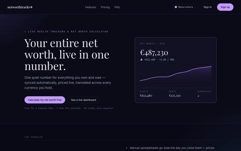 NetWorthTrackr — Calculate & Track Your Net Worth Live — screenshot