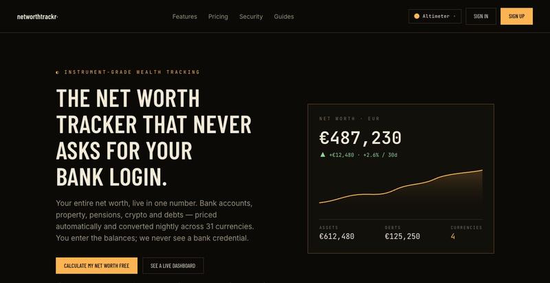 NetWorthTrackr — Calculate & Track Your Net Worth Live — screenshot