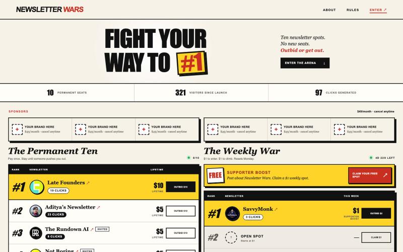 Newsletter Wars — Fight Your Way to #1 — screenshot
