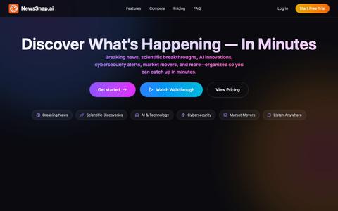 NewsSnap.ai | AI-Powered News Summaries and Audio Briefings — screenshot