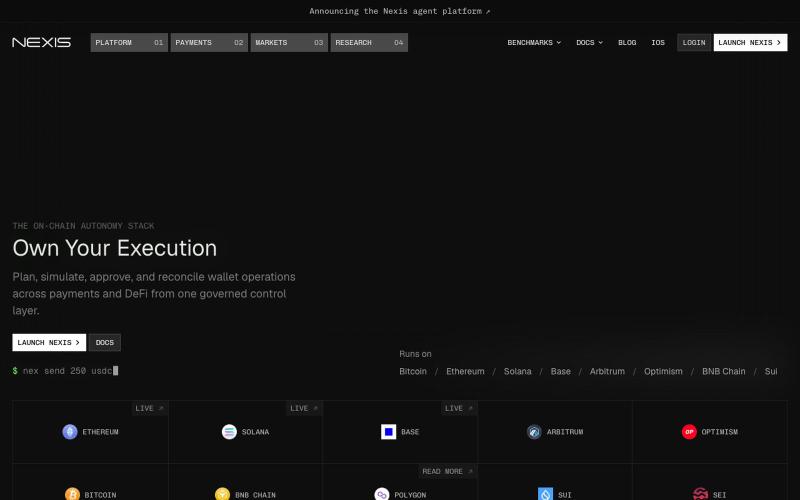 Nex Copilot | On-Chain AI Agent for DeFi & Payments — screenshot