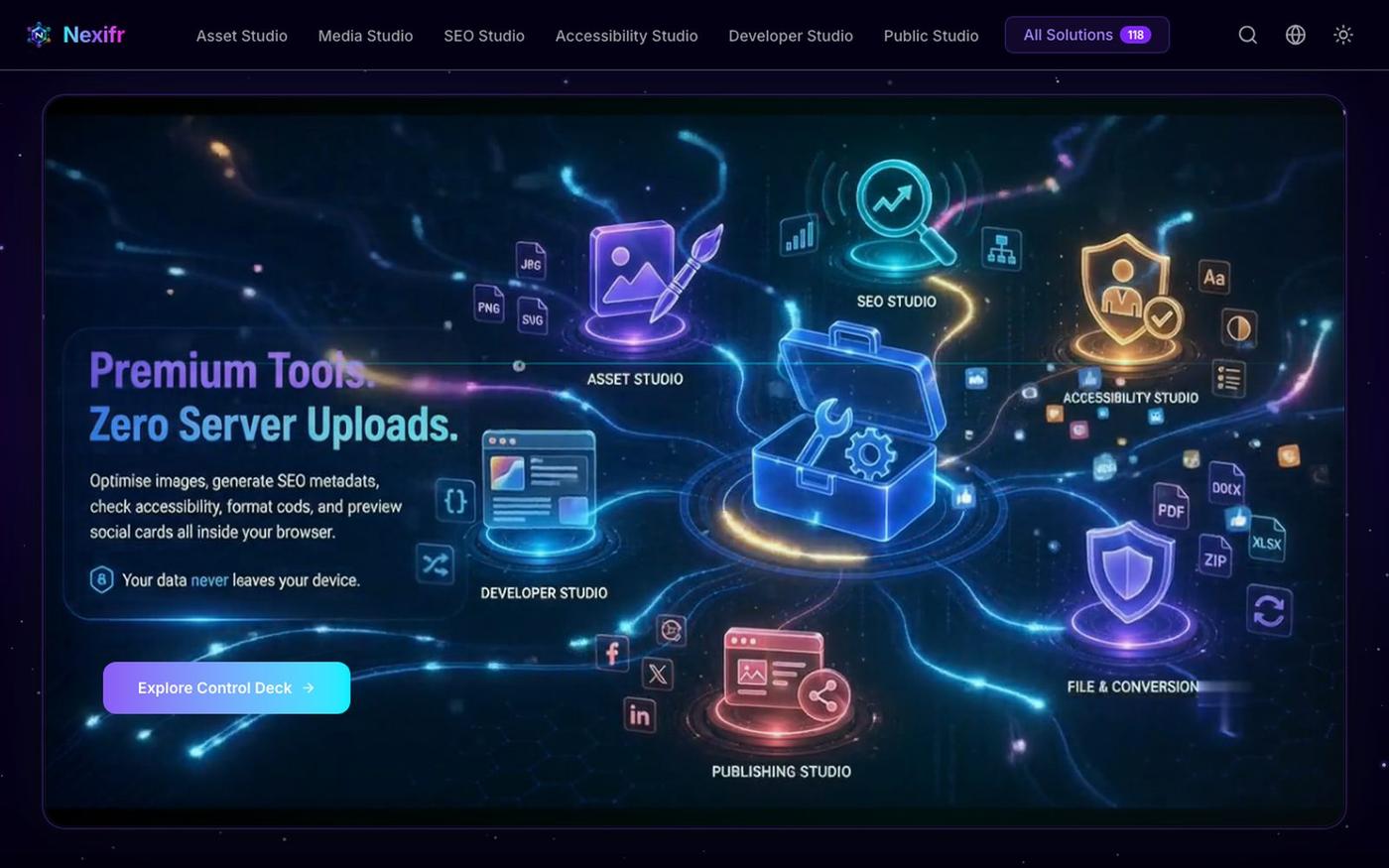 Nexifr - Free Privacy-First Online Web Solutions — screenshot