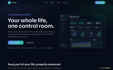 Life OS — Personal mission control for money & habits — screenshot