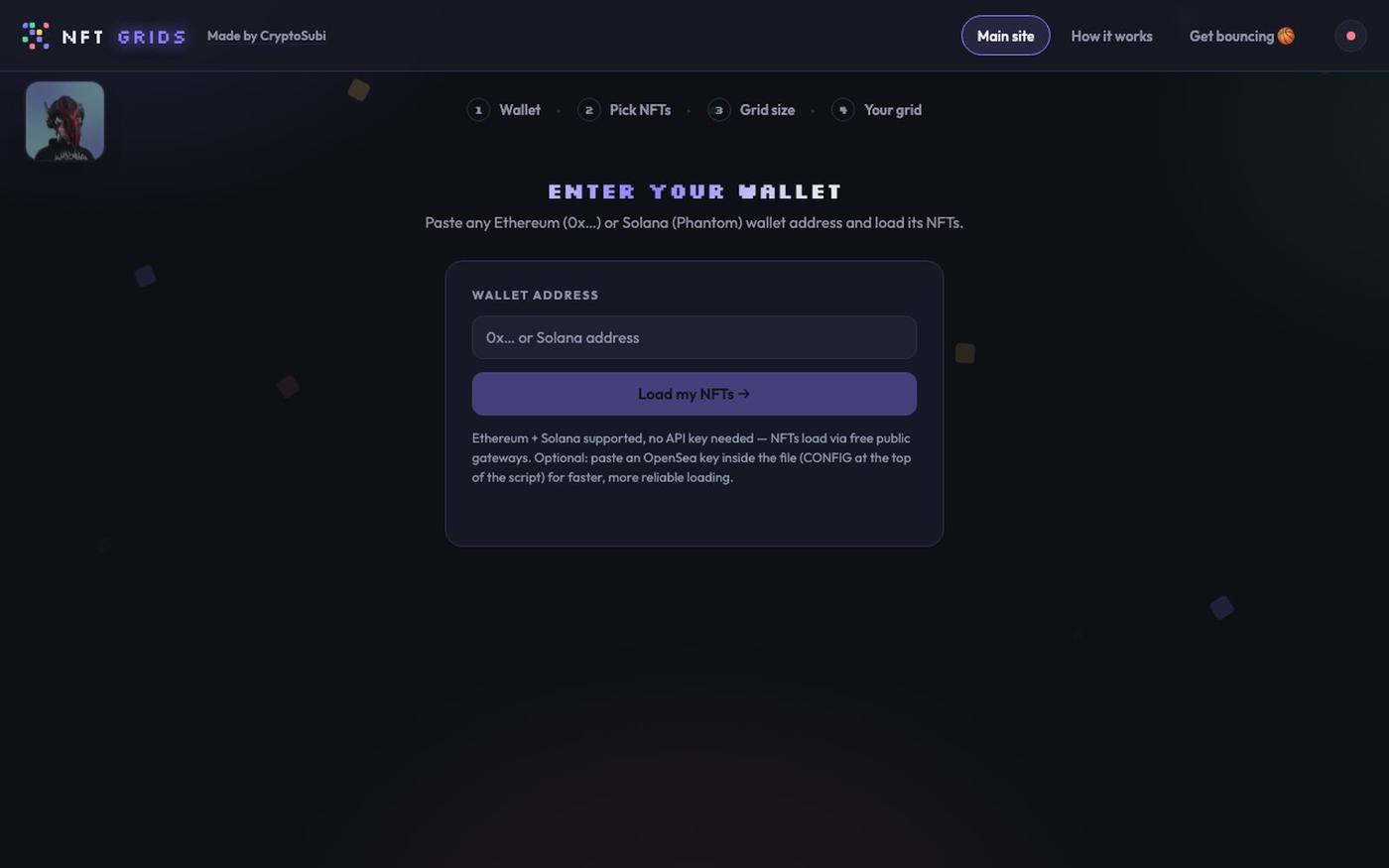 NFT GRIDS — screenshot