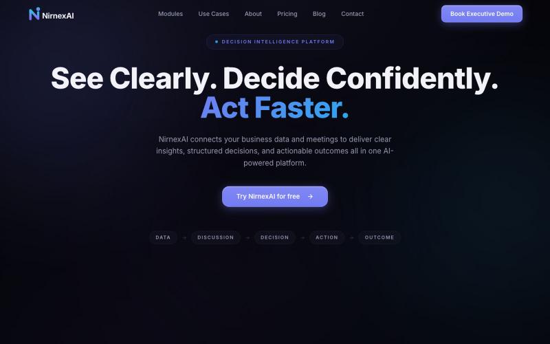 NirnexAI – Decision Intelligence Platform — screenshot