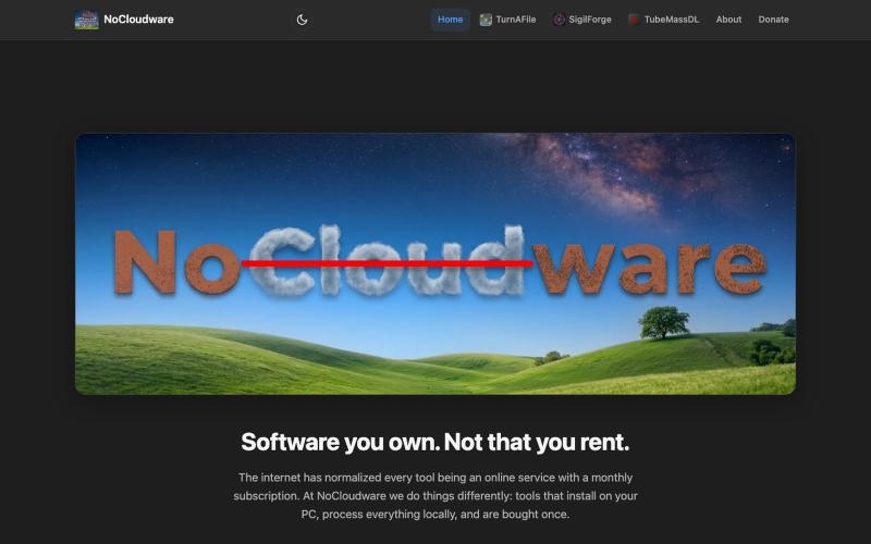 NoCloudware — Tools that live with you — screenshot