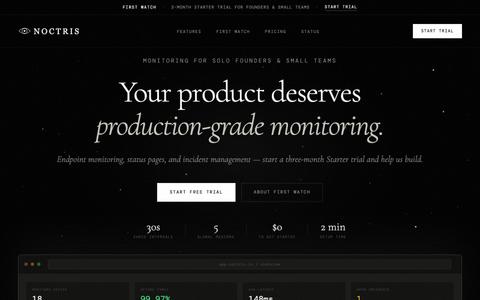 Noctris — Website & API monitoring with status pages — screenshot