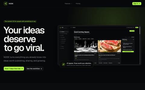NODE — Your ideas deserve to go viral — screenshot