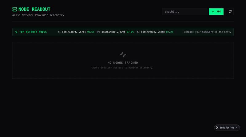 Node Readout — screenshot