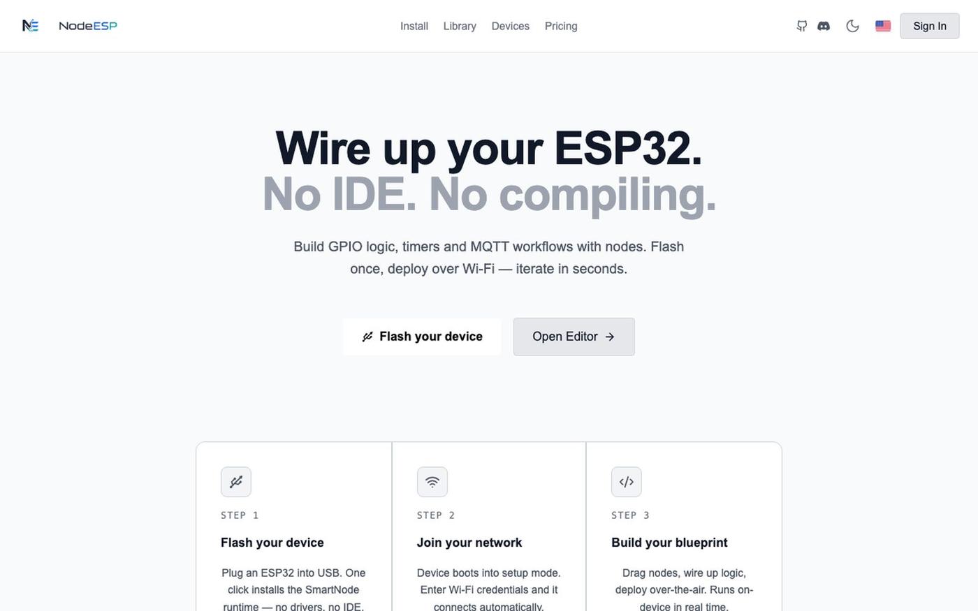 NodeESP — Visual programming for ESP32 — screenshot