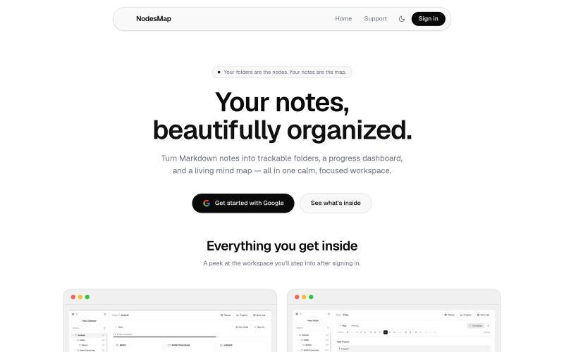 NodesMap — Markdown notes & progress tracker — screenshot
