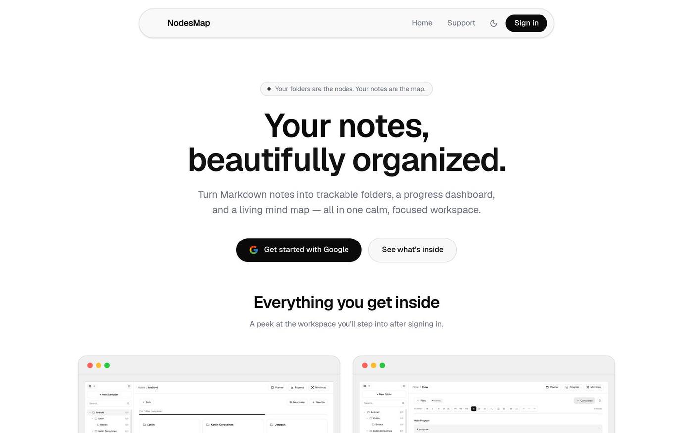 NodesMap — Markdown notes & progress tracker — screenshot