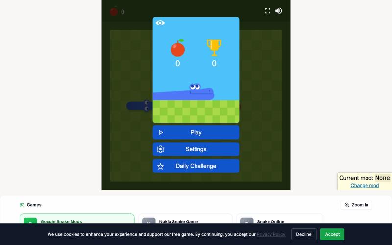 Enhanced Nokia Snake Game - Play Snake Game Online Free | Nokia Snake Mods — screenshot