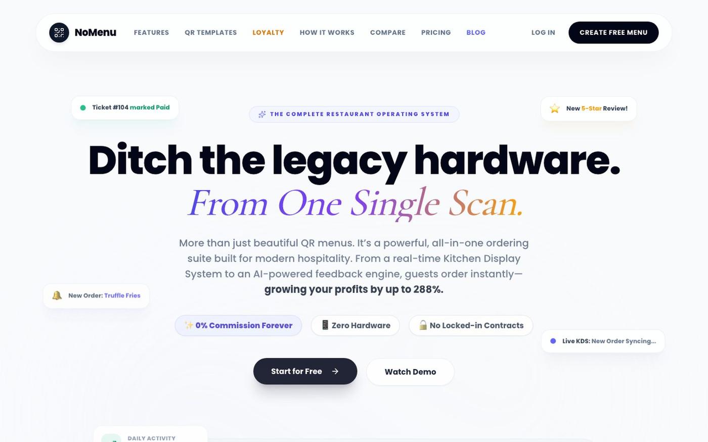 NoMenu | The All-in-One Restaurant Platform — screenshot