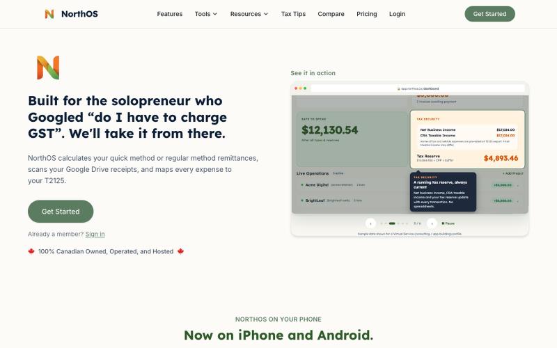 NorthOS - GST/HST Bookkeeping for Canadian Sole Proprietors — screenshot