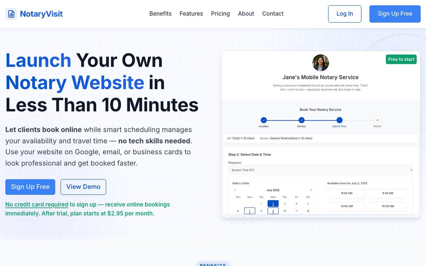 NotaryVisit – Build Your Notary Website in Minutes — screenshot