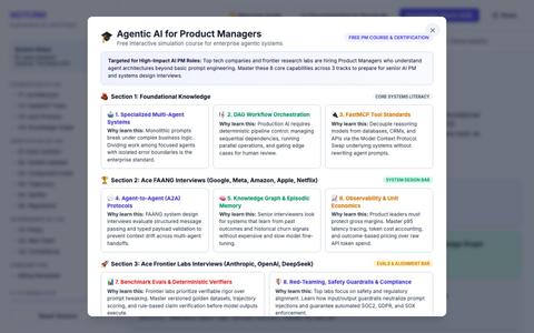 NOTCRM: Free Agentic AI Course for Product Managers | Simulation Lab — screenshot