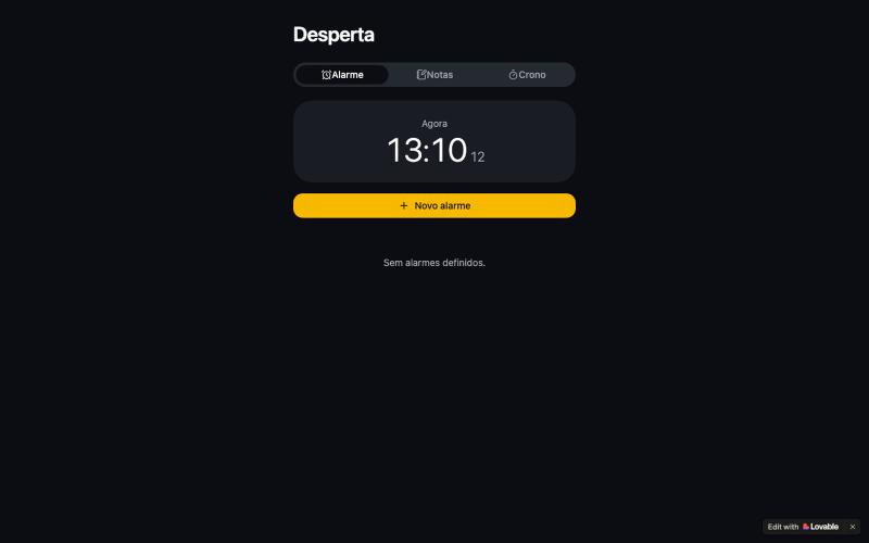 Desperta — Alarmes, Notas e Cronómetro — screenshot