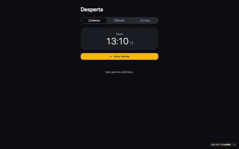 Desperta — Alarmes, Notas e Cronómetro — screenshot