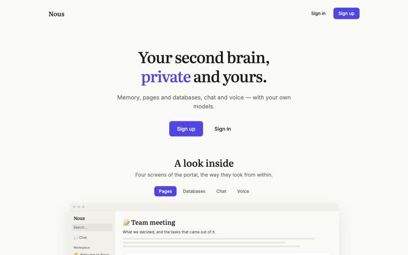 Nous — screenshot