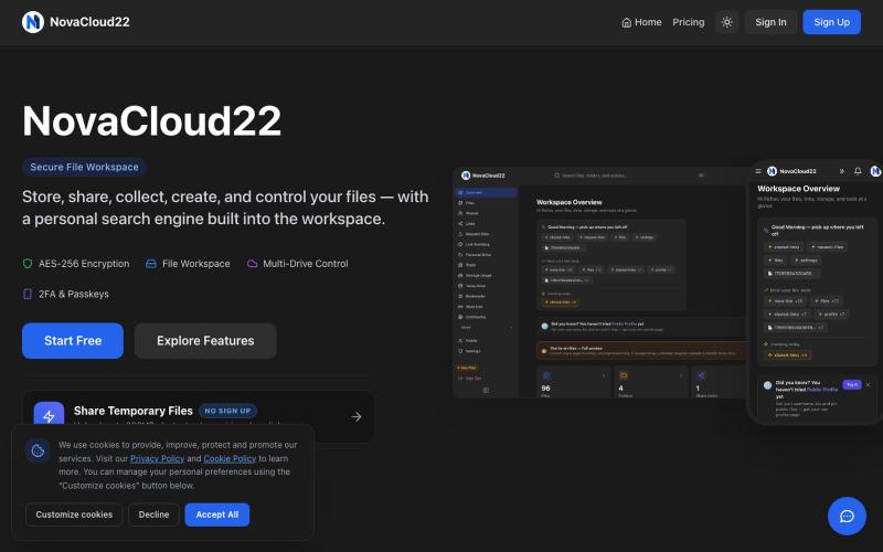 NovaCloud22 – Official Site — screenshot