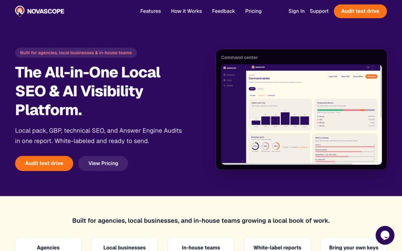 NovaScope — Local SEO + AI Visibility Audits — screenshot