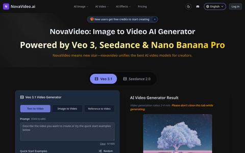 NovaVideo - Image to Video AI Generator — screenshot