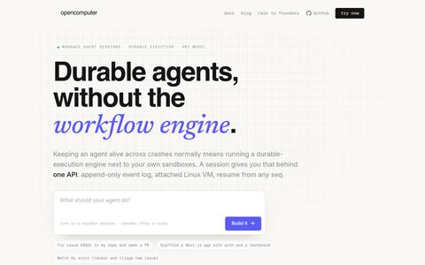 Durable agent sessions – durable execution built for agents — screenshot