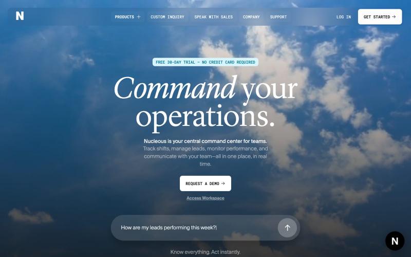 Nucleous | The Operating System for Teams, Leads, and Real-Time Operations — screenshot