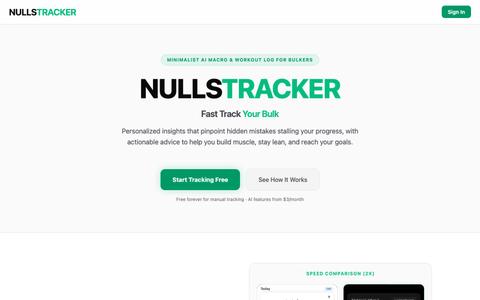 Nulls Tracker | AI Bulking Macro Log & Workout Tracker — screenshot