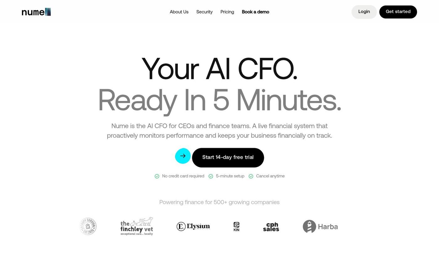 Nume → The AI CFO for Managing Your Finances | Nume.ai — screenshot