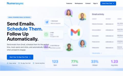 Numerasync | Email Automation Platform — screenshot