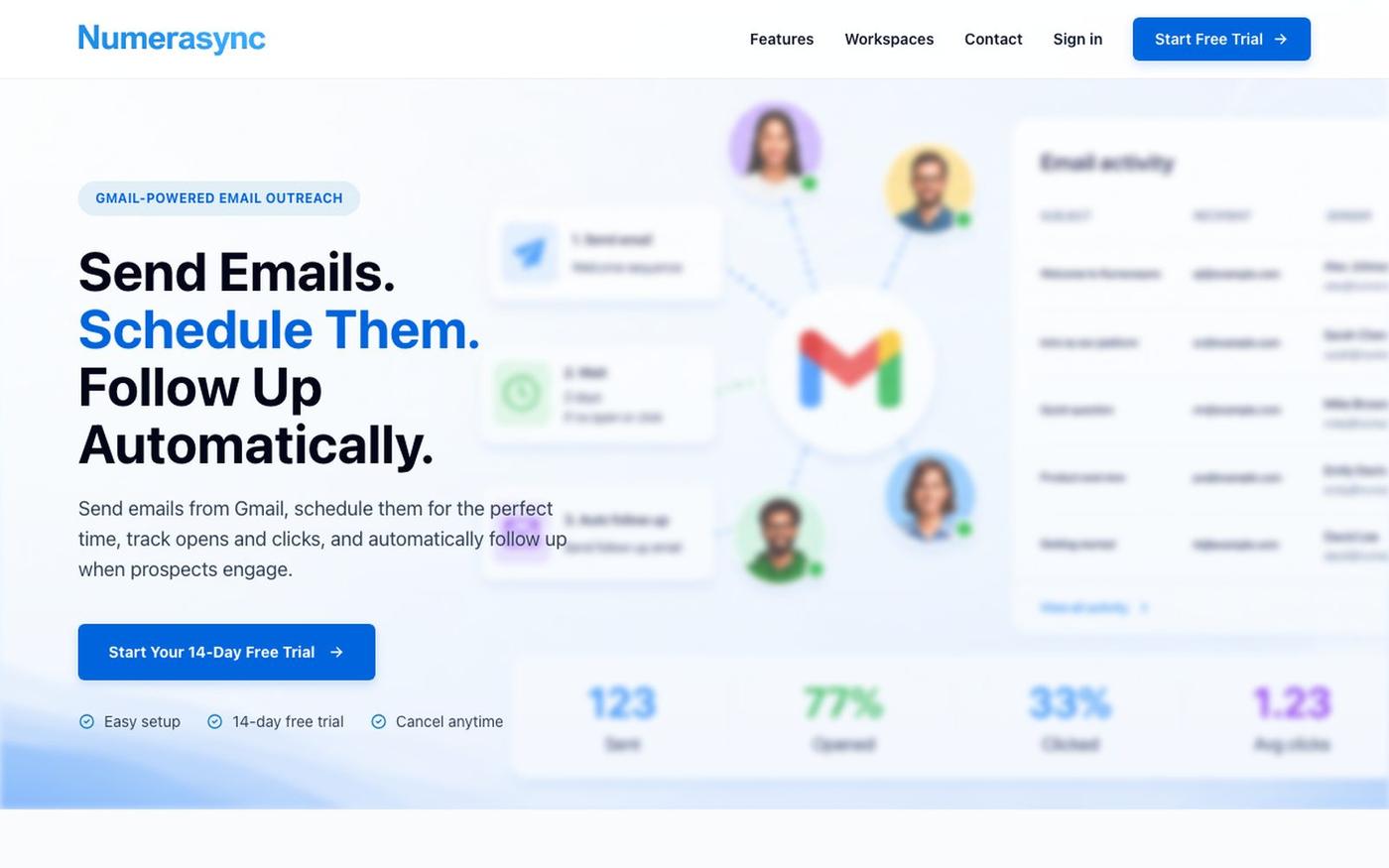 Numerasync | Email Automation Platform — screenshot