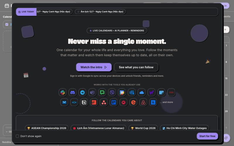 Nundina: AI-Powered Calendar for Your Life and the Events You Follow — screenshot