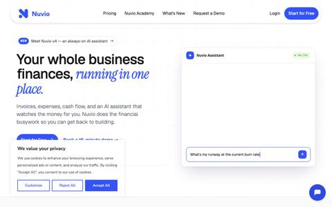 Nuvio — Your whole business finances, running in one place — screenshot