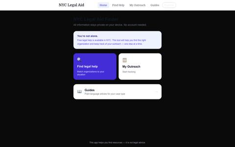 NYC Legal Aid Finder — screenshot