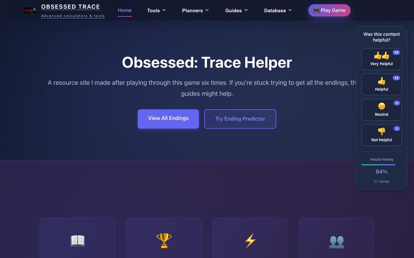 Obsessed Trace Calculator — screenshot
